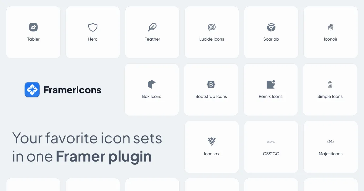 FramerIcons - All your favorite icon sets in one Framer plugin